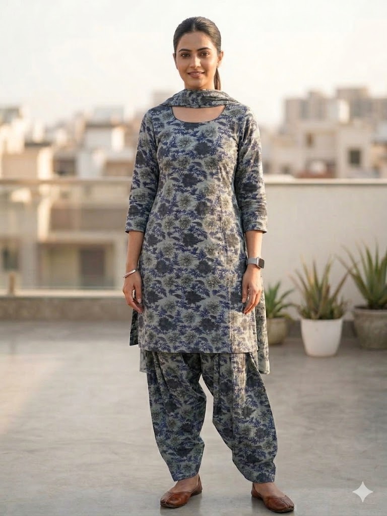 Cotton Suit With Dupatta